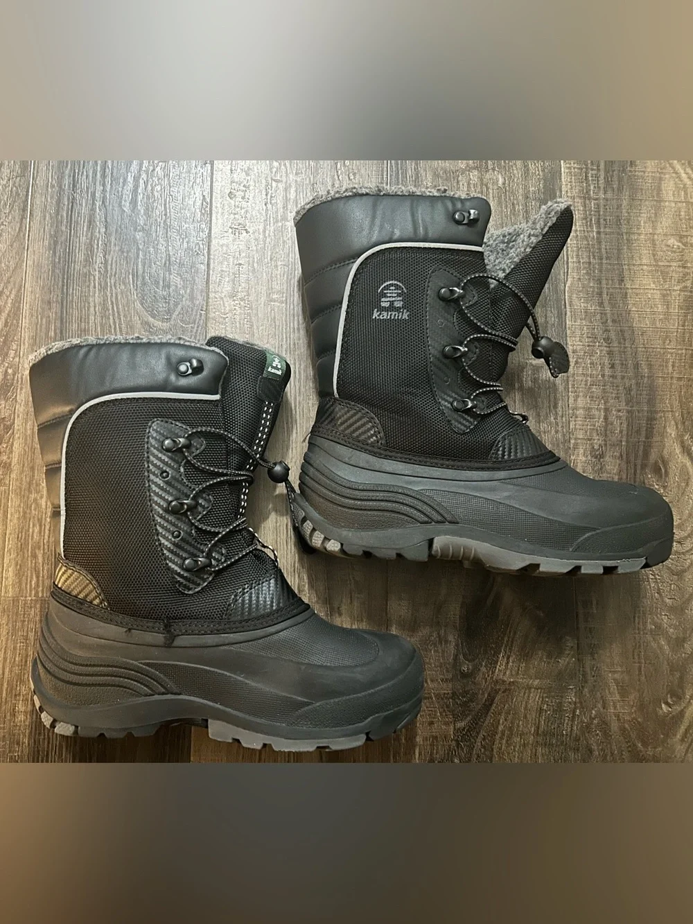 Kamik Boys And Girls Luke 3 Boots Waterproof Insulated Snow Black/Gray Size 5Y